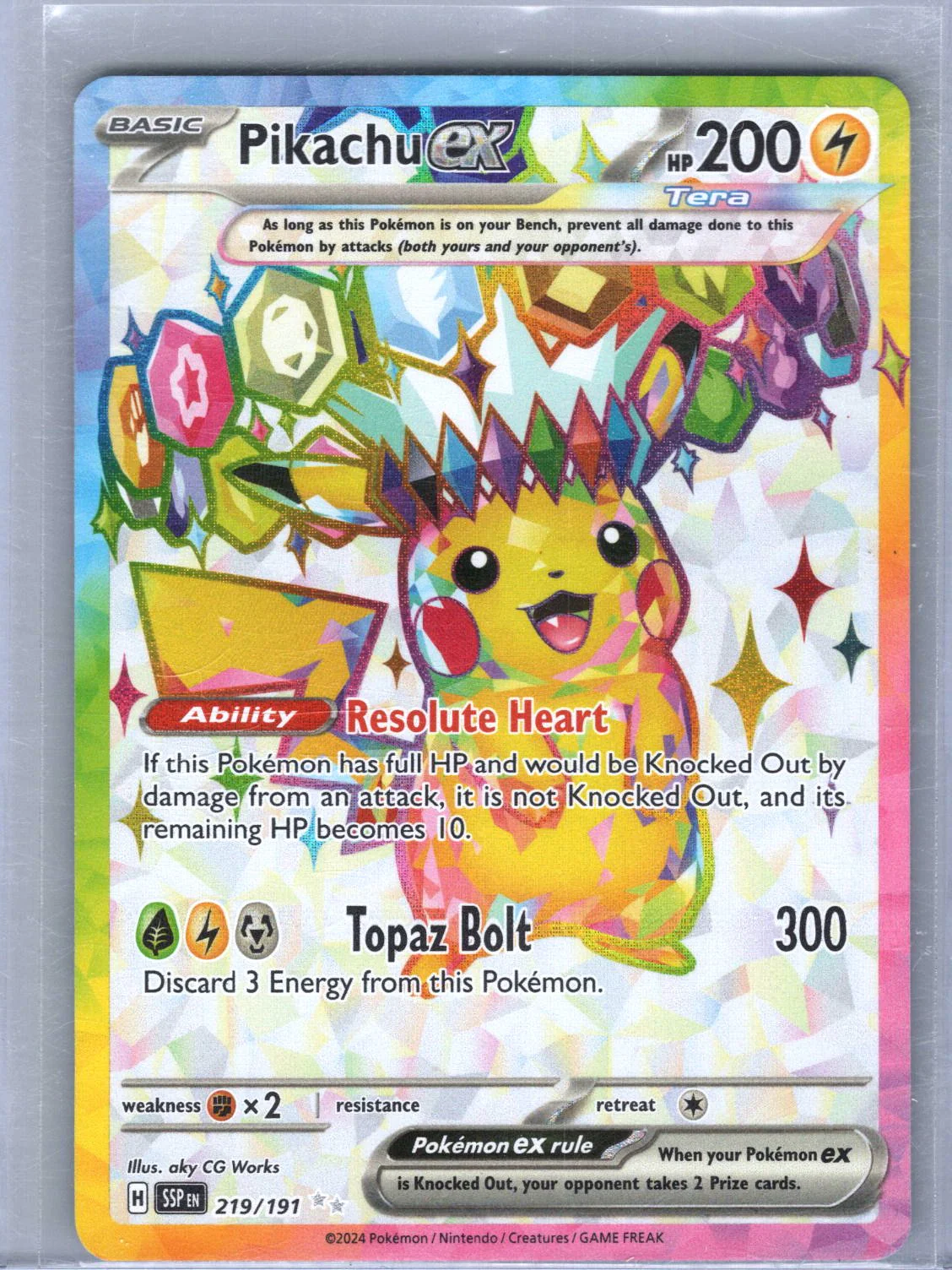 Pikachu ex SV08: Surging Sparks 219/191