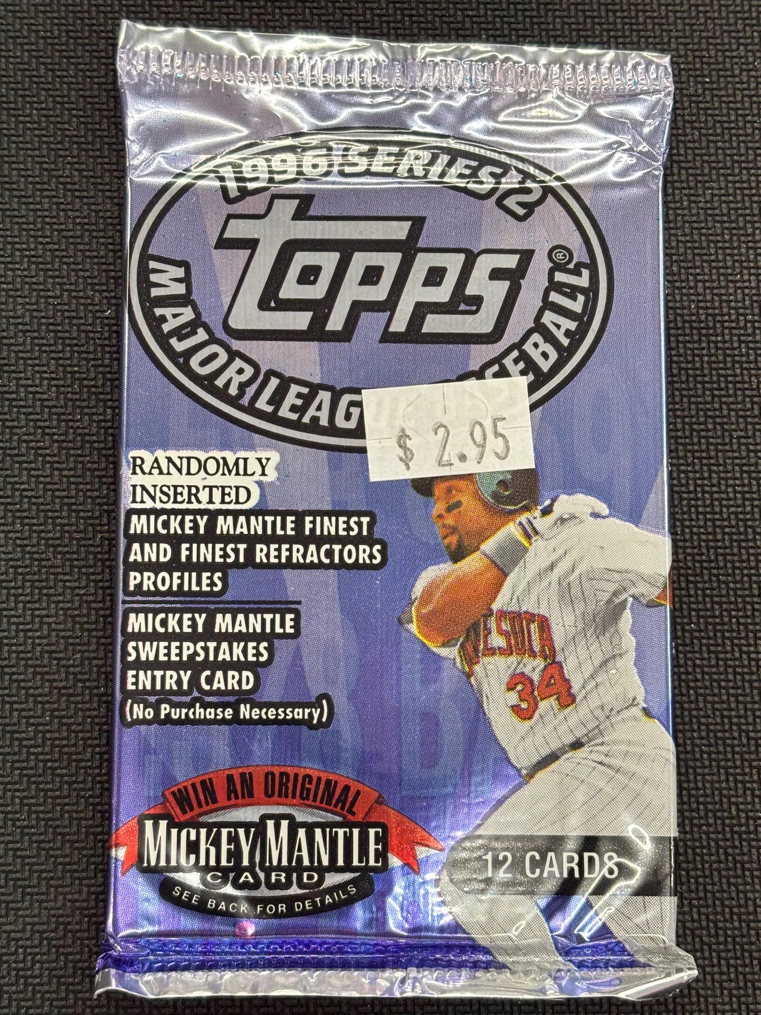 1996 Topps Series 2 Baseball Hobby Pack (CHASE - Mickey Mantle Refractors )