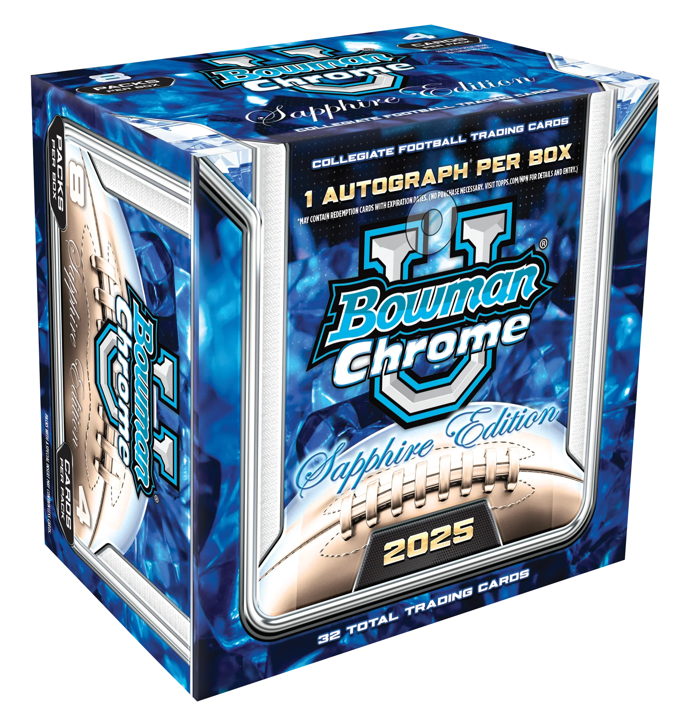 2025 Bowman Chrome University Football Sapphire Edition Box
